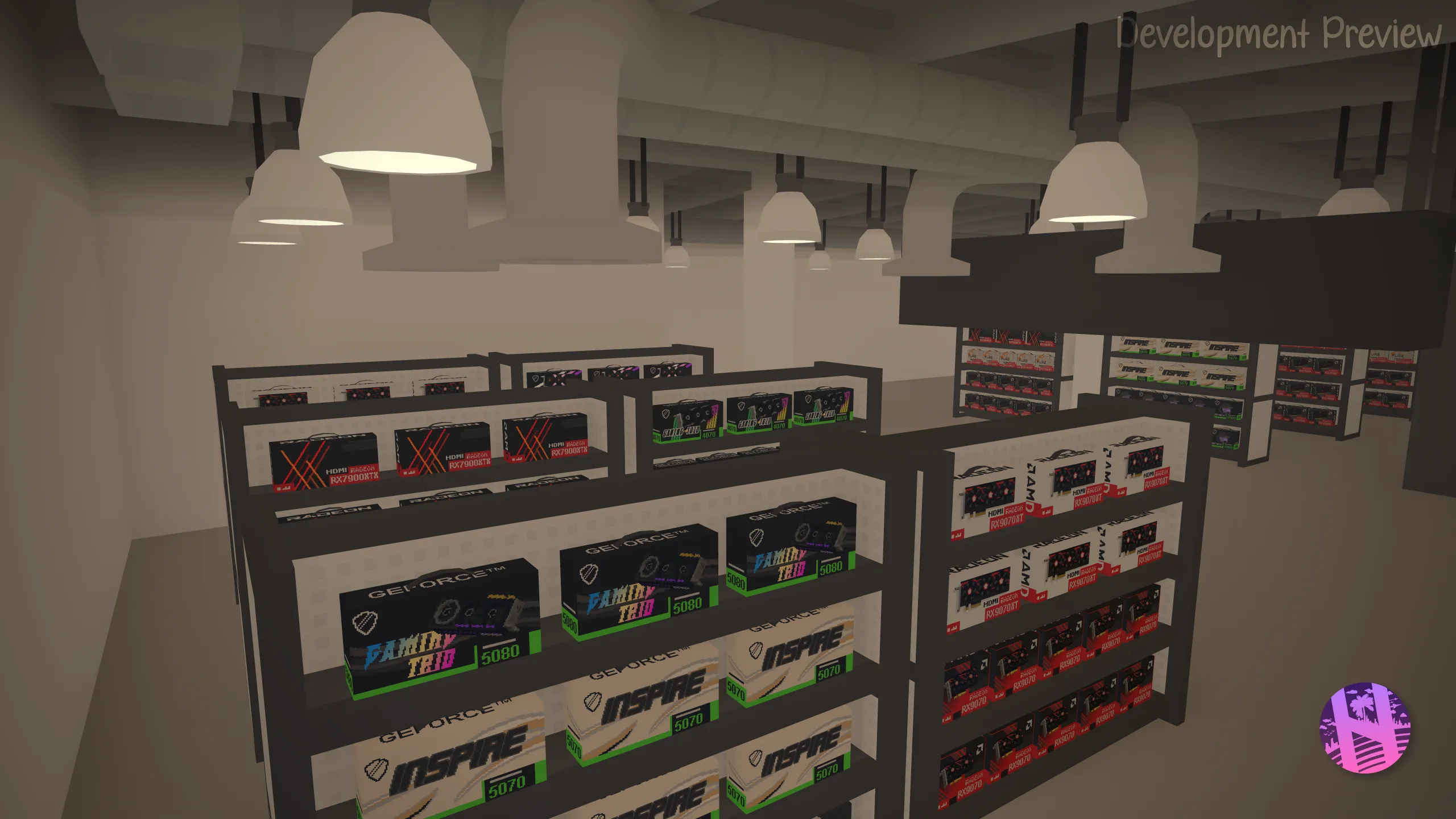 Wall of graphics cards